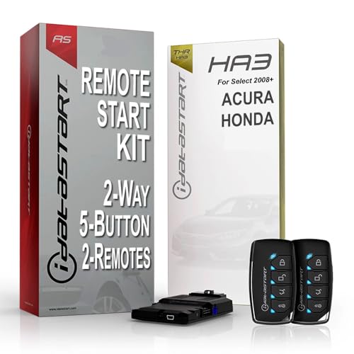 iDataStart Remote Starter KIT for Select Acura/Honda Vehicles 2008+ w/3000ft Range (2-Way, 5-Button, 2-Remotes)