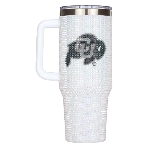 Image of The Memory Company Officially Licensed 40oz White Bling Game Day Tumbler, University of Colorado, Boulder