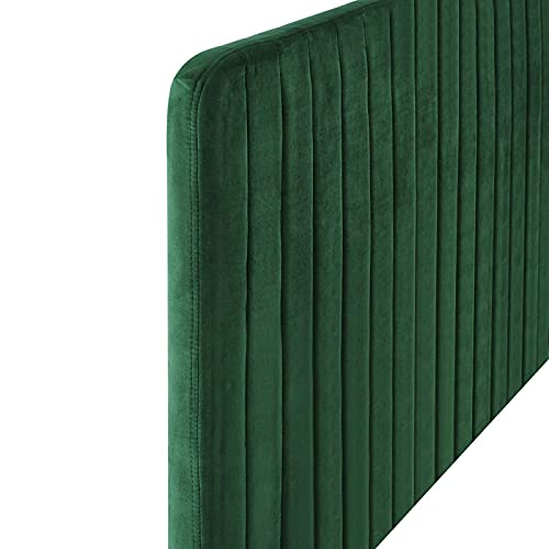 Modway Milenna Channel Tufted Performance Velvet Headboard, Twin, Emerald #TOP3