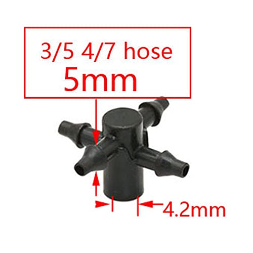 YZ-LIANG Splitterie de l'eau croisée de 1/8"Arrow Drop-Gouttes 3/5 Connecteur T-Shirt T-Shirt T-Shirt 2/4-Way Système d'irrigation d'émetteur pour Plante en Pot 20set (Color : White) Cover
