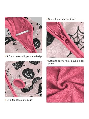 Abstract Wacky Skeleton Pumpkins Girls Fleece Jacket Girls Jacket Girl Coats Zip Up Hoodie Children Outerwear 2-3T3