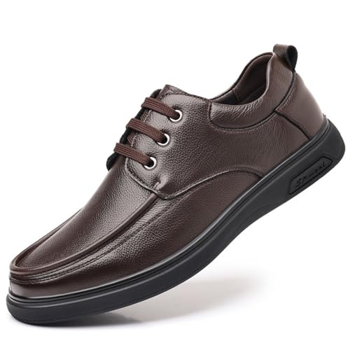 Men's Plus Size Classic Lace Up Leather Shoes Comfortable Casual Slip-On Oxford Dress Shoes for Party Dating Prom