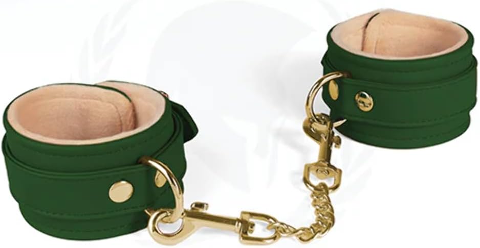 Spartacus Pu Wrist Cuffs W/Plush Lining - Green