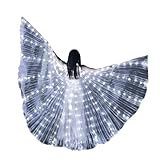 HUASSIYIIA LED Light-Emitting Wings Clothing, Belly Dance Attire, Suitable For Various Festival Performances (white)