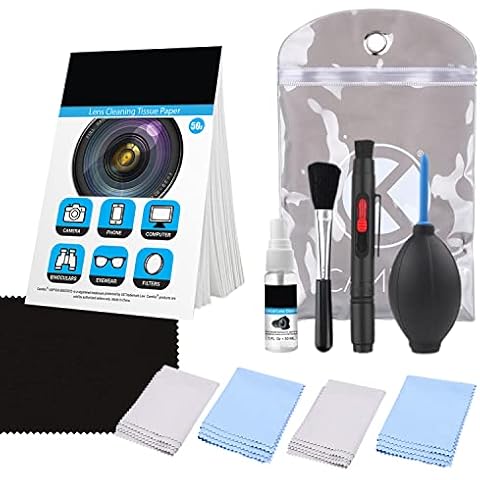 Professionelles Kamera Reinigungsset für DSLR-Kameras (Canon, Nikon, Pentax, Sony): Doppelseitiger Objektiv Reinigungs Stift, Leere Wiederverwendbare Sprühflasche,und mehr (mit Reinigungsflüssigkeit) Cover