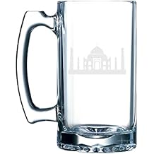 Famous Buildings Monuments - Taj Mahal Palace India - 26.5 Ounce Glass Mug Stein