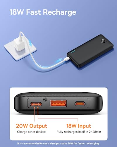 Baseus Portable Charger, 20W Power Bank Fast Charging, 10000Mah Slim Battery Pack Charger Portable With Usb C In&Out For Iphone 14 13 12 11 Samsung S23 S22 Google Lg Ipad Etc. #TOP3