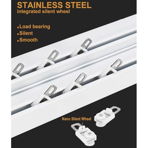 Boîte à rideaux double voie avec rails silencieux pour plafond et mur - 6