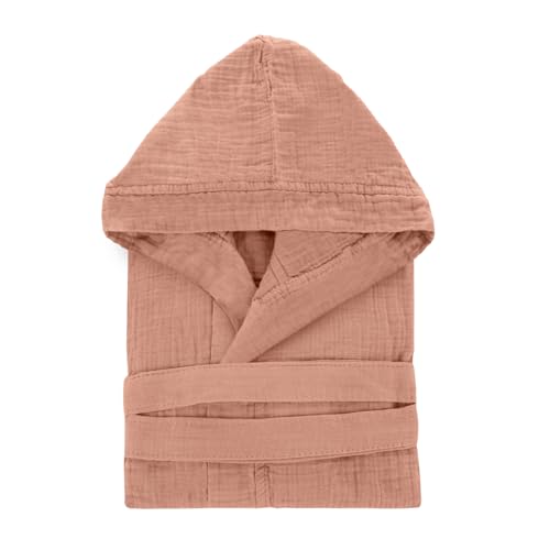 Albornoz con capucha de algodón KASANOVA de baño spa absorbente y lavable a 60 grados 2