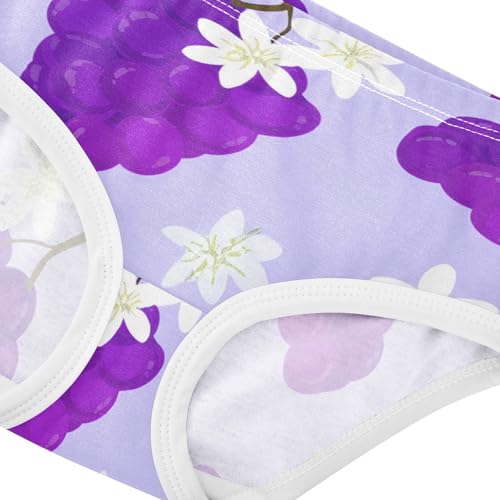 Purple Grapes Flowers Lavender Toddler Underwear Custom 2t Cotton Girl Panties Cute Flower Briefs Girls Undies4