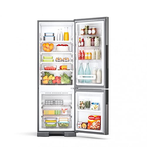 Geladeira Consul Frost Free Duplex 397 litros Evox com freezer embaixo - CRE44BK 220V