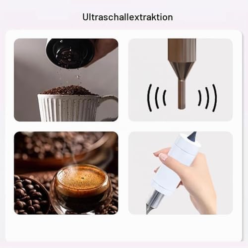 Ultraschall-Homogenisator für Kaffee- und Kräuterextraktion, höhenverstellbarer Ständer/Handheld, ideal für die Zubereitung von Milch und Tee