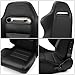 ModifyStreet Universal Classic Plain Black PVC Reclinable Racing Seats Pair