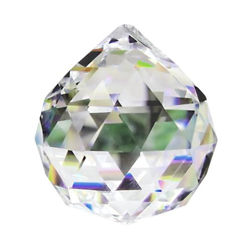 GOIYZTTR Clair Boule de Prisme de Cristal Facettes Boule de Cristal 60mm K9 Suspendus Boules de Prisme à Facettes pour Décoration de Maison Jardin Mariage