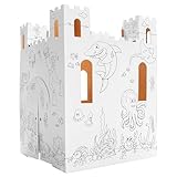 Easy Playhouse Sand Castle - Kids Art & Craft for Indoor & Outdoor Fun, Color, Draw, Doodle – Decorate & Personalize a Cardboard Fort, 32 by 32 by 43. 5 inches Age 3and up