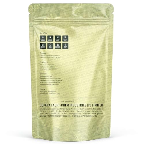 Gacil Potassium Sulphate Npk 0-0-50 Fertilizer For Plants (K2So4) | Water-soluble Fertilizer Plant Growth Supplement For All Types Of Gardening Plants & Agriculture Crops (250 G).