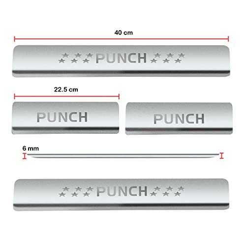 Image of Door Sill /Foot Step Stainless Steel Plates with Tata Punch (Set of 4 Pcs)