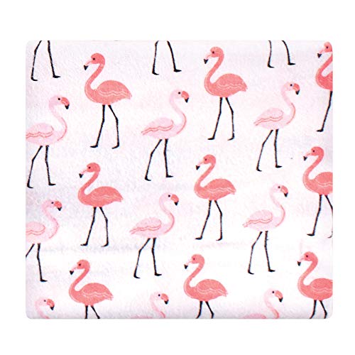 Image of Little Treasure Hudson Baby Cotton Poly Flannel Receiving Blankets Multipack, Pink Flamingos, 30x30 inches
