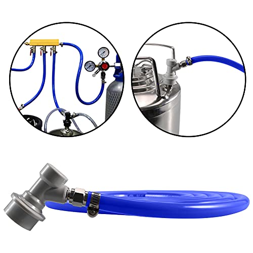 Luckeg Beer Gas Hose Including Blue Gas Tube 5/16 Inch Id,9/16 Inch Od,Worm Clamps Used For Kegerator Draft Beer Brew And Cornelius Keg Homebrewing #TOP2