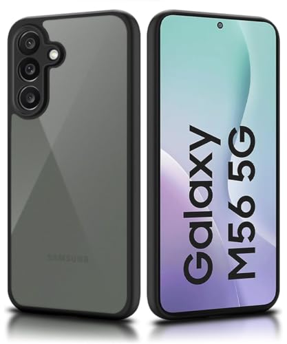 Image of WOW IMAGINE Translucent Hybrid Back Case Cover for Samsung Galaxy M56 5G | Galaxy F56 5G Smoked Matte Back | Shock Proof 360 Degree Protection | Protective Hard Case - Matte Black