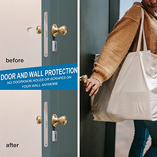 Solid Brass Door Stop, Decorative Door Stopper Wall Protector, Heavy Duty Door Stop With Rubber Bumper Tip For Wall Door Protection Sound Dampening, Brushed Gold Brass Plated #TOP6