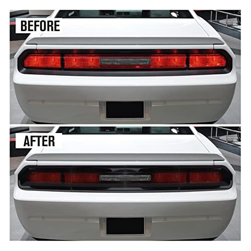 Jecar Smoked Tail Light Covers Rear Light Guards Exterior Accessories For Dodge Challenger 2009-2014, Black #TOP3