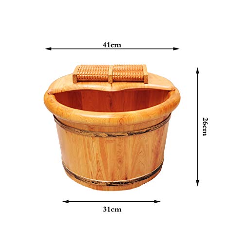 Bañera de pies de madera de cedro con masajeador miniatura 7