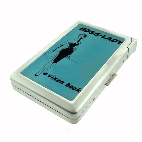 Boss Lady Vintage Vixen Woman Double-Sided Cigarette Case with Lighter, ID Holder, and Wallet D-011