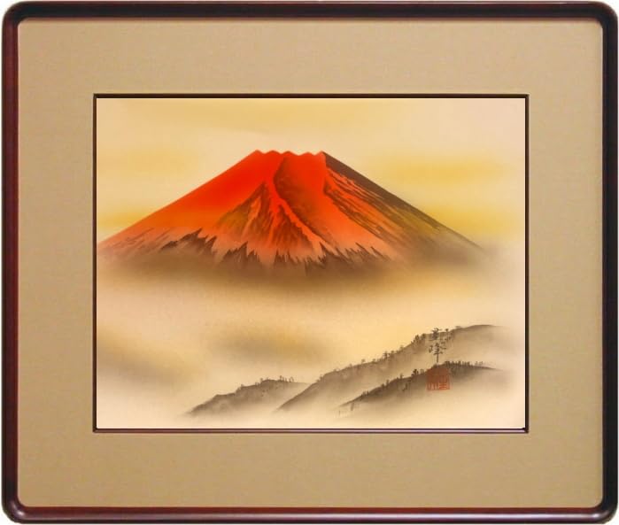 Amazon.co.jp: 藤井星峰 「 赤富士 」 日本画 F6 (6号) : Home & Kitchen
