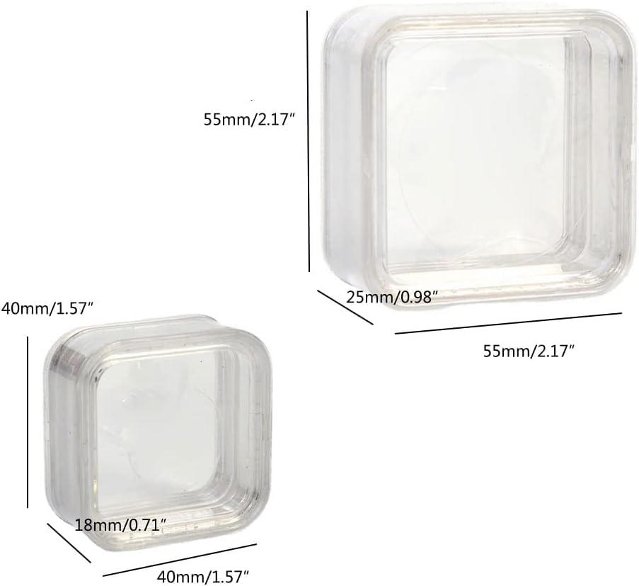2Pcs 3D Floating Display Case with Elasticity Membrane for Jewelry Storage Box Coin Display Clear Frames Holder(1.57inch and 2.17inch) image 4