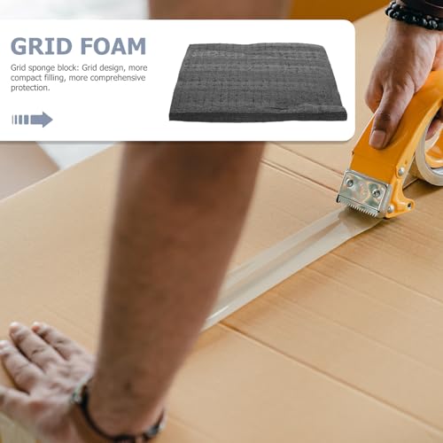 TOMETURE Black Grid Foam Cube 330x250x40mm, Shock-absorbent Packaging Foam Insert for Shipping, Moldable Protective Padding for Cases and DIY Filling