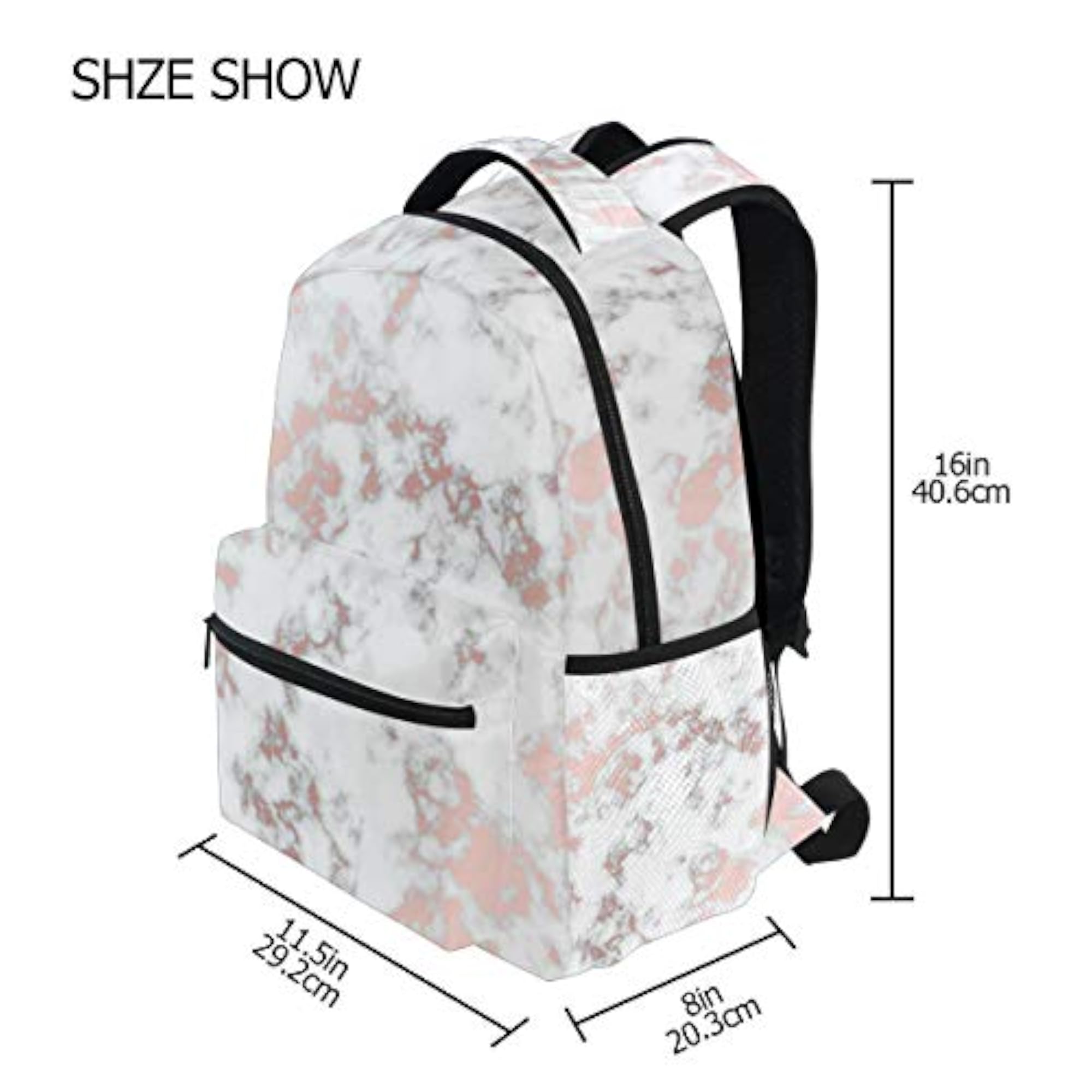 Marble With Rose Gold Backpacks for Travel