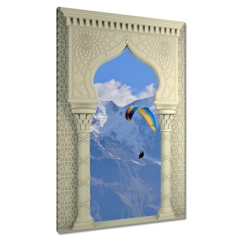 Saut de parachute tableau moderne 80x120 cm pour habiller un grand mur