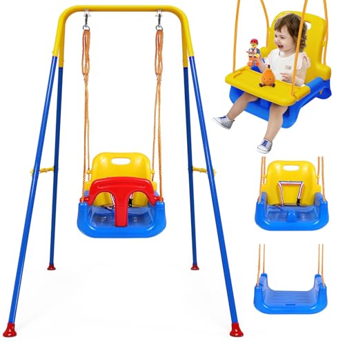TOREVSIOR - Upgraded Toddler Swing with Tray, Baby Swing Outdoor with Detachable Design, Safety Belt, Foldable Frame for Outdoor & Indoor Use - -20%