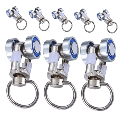 Levemolo Curtain Track Rollers 8 Pack Metal Pulleys for Ceiling Track Easy to Install