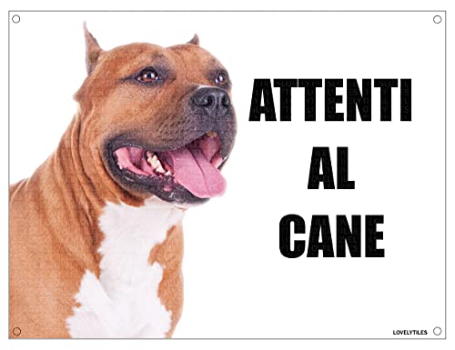 PITBULL attenti al cane mod 3 TARGA cartello IN METALLO (20X30)