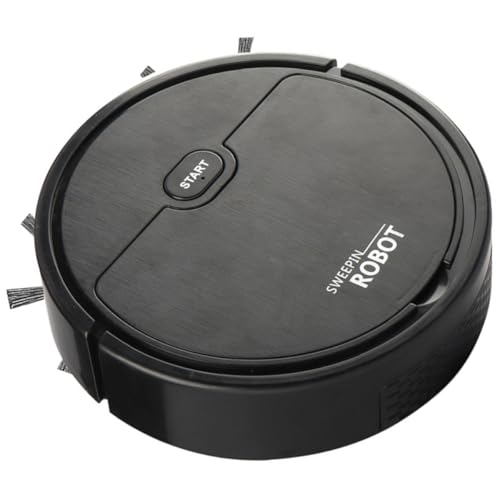 FOMIYES Robot Aspirador Doméstico Multifunción Negro, Mini Tamaño Compacto, Aspiradora Robótica Automática Succión Potente y Trapeador Húmedo y Seco para Limpieza en Hogar