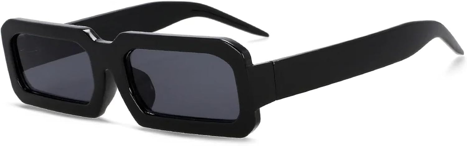 Retro Rectangle Sunglasses Men Women Popular Thin Frame Uv400