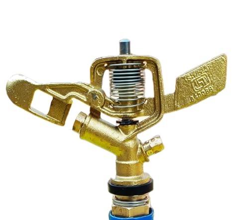 RedBuild Automatic 360 Degree Rotating Brass Sprinkler with Stand | Heavy Duty Head |Water Sprinkler Irrigation System for Lawn and Garden | Planting Beds | Garden Sprayer Sprinkler for Agriculture
