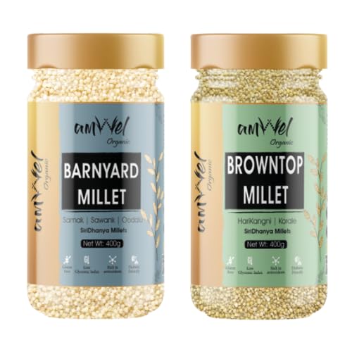 Amwel Organic Combo Barnyard Millet 400g + Browntop Millet 400g Siri Dhanya Millets Sama