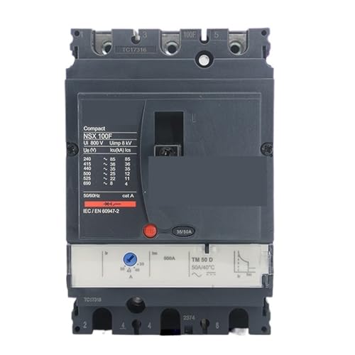 Disjoncteur tripolaire NSX100F TM50D 50A évite les pannes de court-circuit
