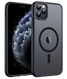 FNTCASE for iPhone 11 Pro Case: Magnetic Translucent Matte Military Grade Drop Protection Phone Cover | Slim Anti-Slip Durable Shockproof for iPhone 11Pro 2019 Cases (5.8 inch Black)