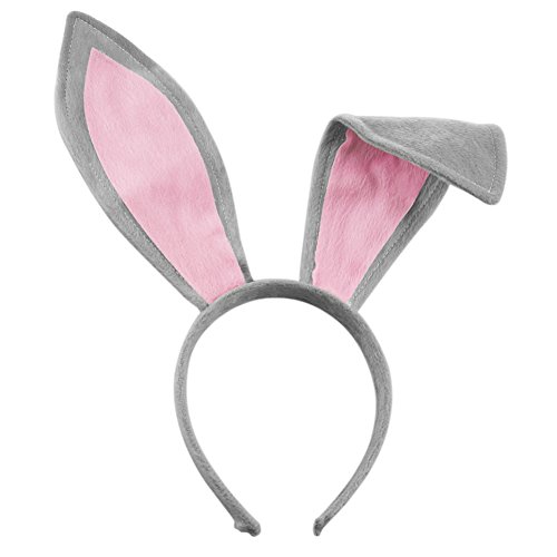Chuangli Women's Rabbit Ears Headband Tail Bow Tie Party Plush Bunny Costume (Pack Of 3) Grey #TOP1
