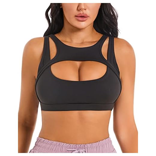 Push-up Sport-BH für Frauen Sexy Hollow Crop Tops mit abnehmbaren Cups Yoga Workout Running Medium Support Bra, Schwarz, M