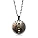 Produktbild GOMYIE Steampunk Yin Yang Time Halskette Cabochon Glas Halskette Anhänger männlich feine Accessoires (schwarz