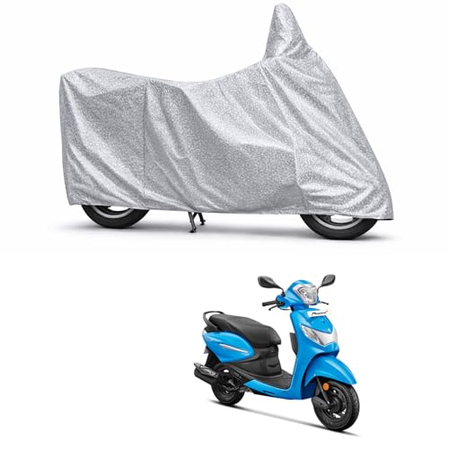 Image of 100% Waterproof Two Wheeler Body Cover Multi Layered Fabric Designed for Hero Pleasure Plus | Belt Buckle Lock | Silver Mag