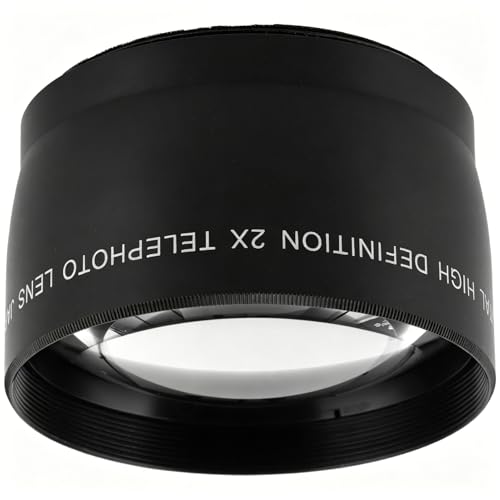 Teleconverter Lens, 5X Telephoto Conversion Lens with Lens Hood, Compatible with 55mm and 62mm Diameter Camera Lenses