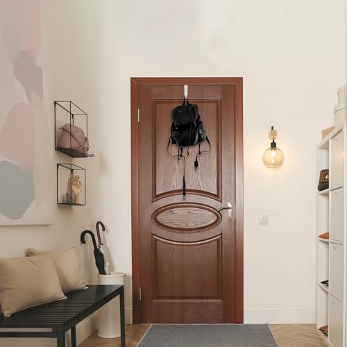 Sliverdew Pacote com 6 ganchos de cubo sobre o espelho de porta cabides ajustáveis cabides de porta