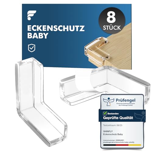 shinfly Eckenschutz Baby, Rechter Winkel 8 Stück Kantenschutz Baby Selbstklebend Transparent Tischkantenschutz, für Scharfen Kantenschutz Allen von Möbelecken das Kinder...