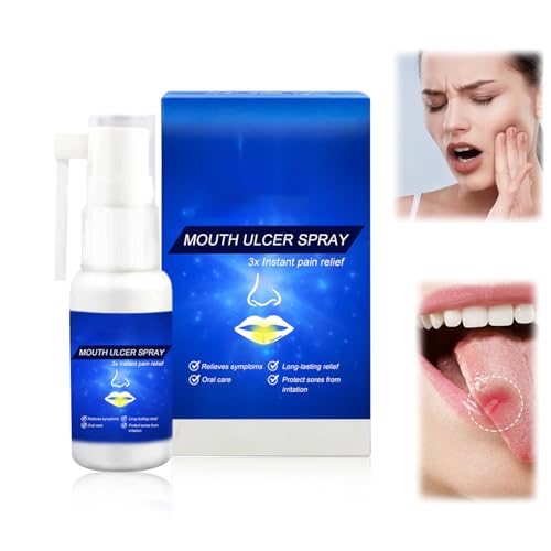 Canker Sore Relief Spray Bucal, Spray para Alivio de Boca, Spray de Ulceras Orales, Alivio Dolores Boca Spray, Spray Calmante Bucal, Spray Cuidado Oral, Spray Hidratante Para la Boca, Spray de 30 ml